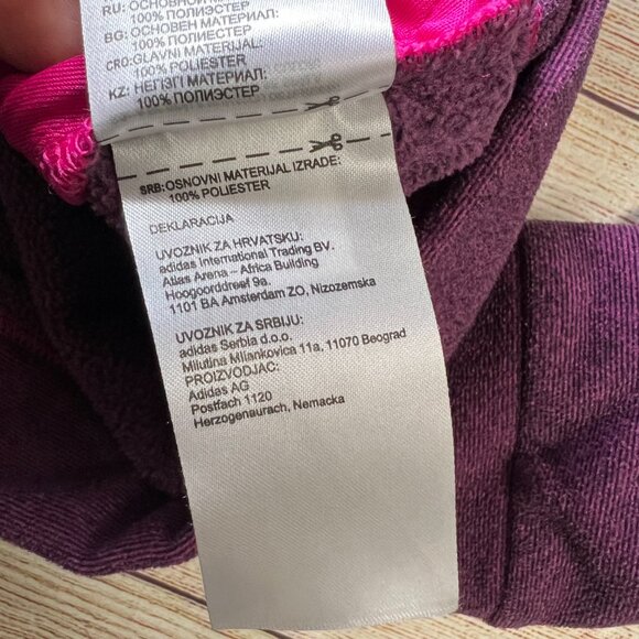 Adidas Women's Purple Pink Hoodie Medium Pullover Sweatshirt Athletic Workout - Picture 6 of 12